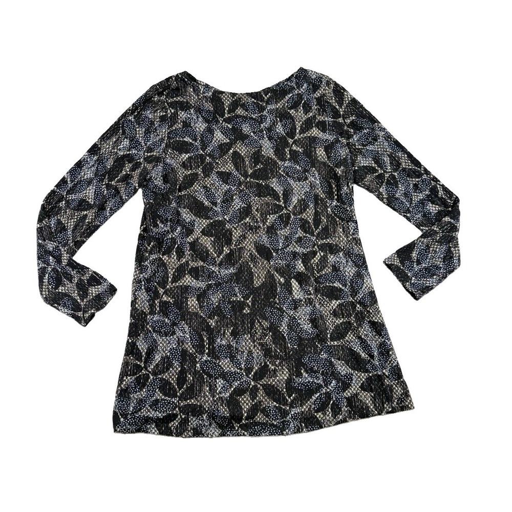 J.Jill Wearever Geometric Tunic Top Size M Stretch Preppy Office Mature Boho